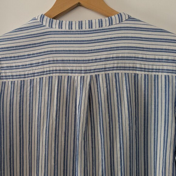 J. Crew Shirt Women's Size XS Blue White Stripes Tie-sleeve Button-up #L2052 - Picture 12 of 16